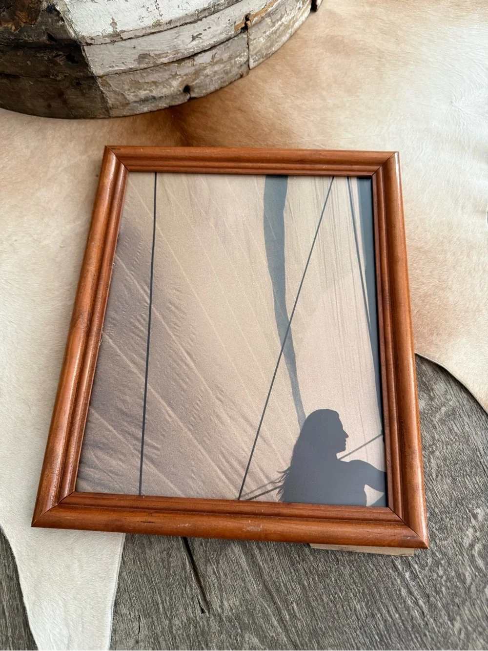 Vintage Wood Photo Frame in Honey Warm Brown
